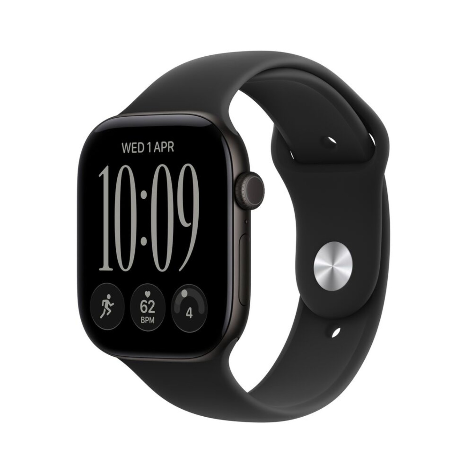 Apple Watch Series 12 GPS 46mm Black Aluminium Case with Black Sport Band - M/L
